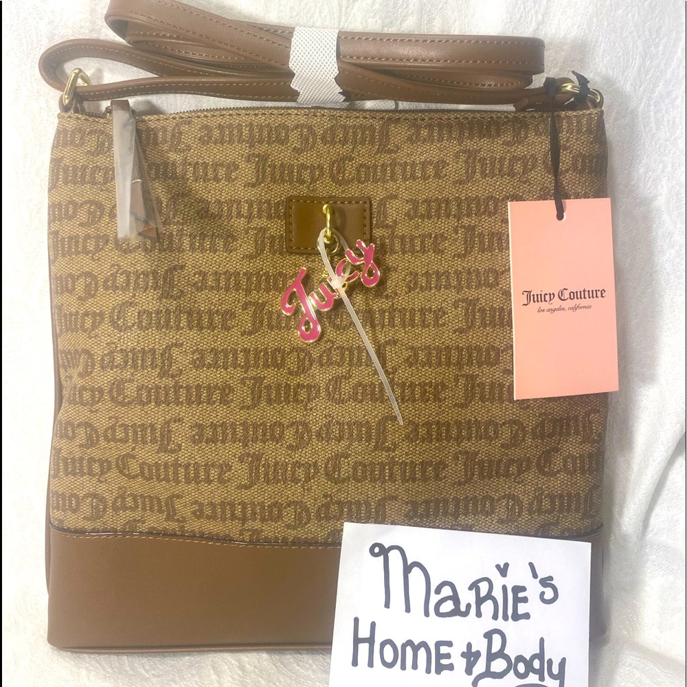 Juicy couture Womans hand bag purse crossbody messanger messenger bag brown NWT